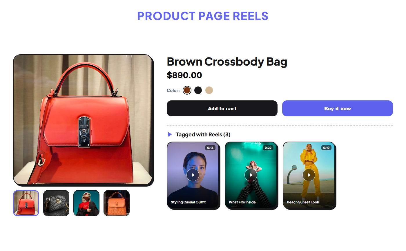 Product Page Reels Layout