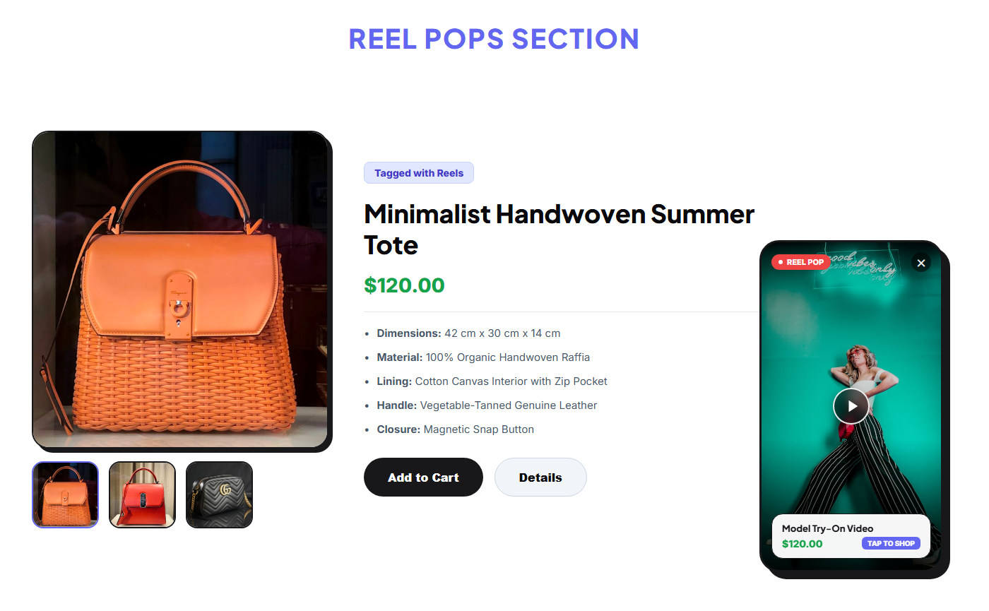 Reel Pops Section Layout