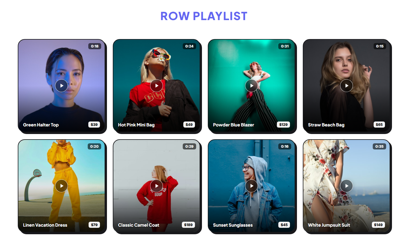 Row Playlist Layout