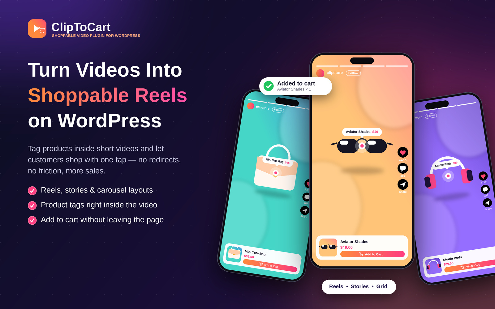 cliptocart-shoppable wordpress plugin 